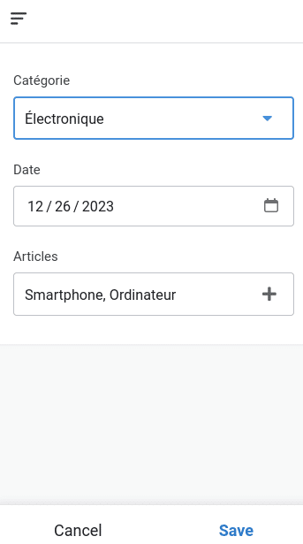 liste déroulante avec condition