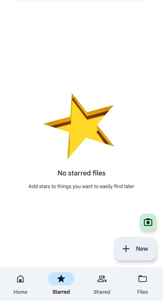 bouton d'action dans google drive sur mobile