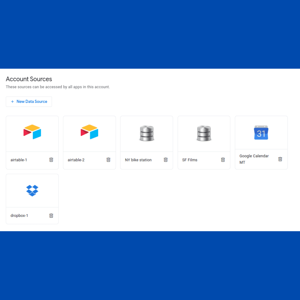 sources de données appsheet