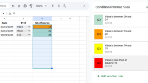 Lire la suite à propos de l’article Comment utiliser la mise en forme conditionnelle sur Google Sheets ? (Exemples concrets)