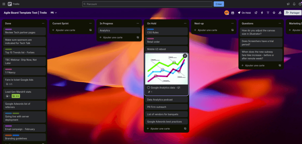Exemple de tableau trello